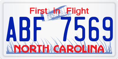 NC license plate ABF7569