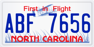 NC license plate ABF7656