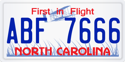 NC license plate ABF7666