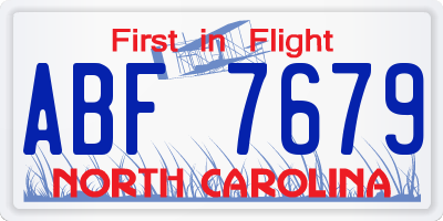 NC license plate ABF7679
