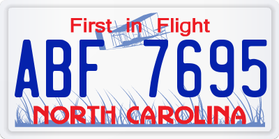 NC license plate ABF7695