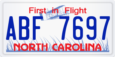 NC license plate ABF7697