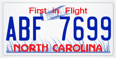 NC license plate ABF7699