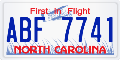 NC license plate ABF7741
