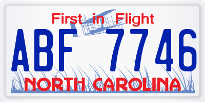 NC license plate ABF7746