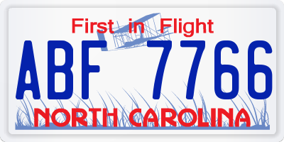 NC license plate ABF7766