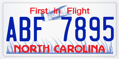 NC license plate ABF7895