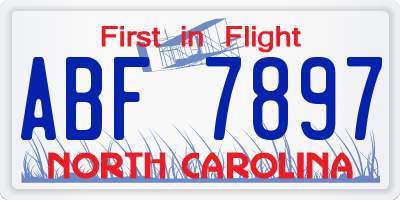 NC license plate ABF7897