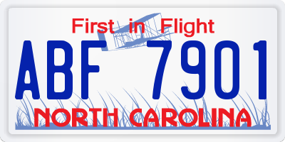 NC license plate ABF7901