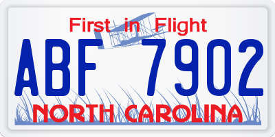 NC license plate ABF7902