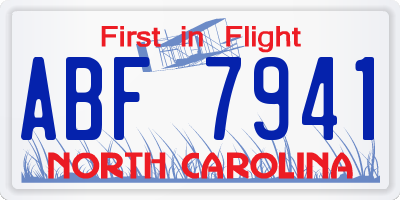 NC license plate ABF7941
