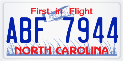 NC license plate ABF7944