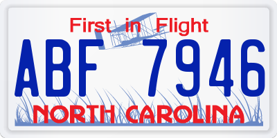 NC license plate ABF7946