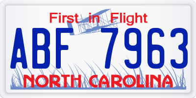 NC license plate ABF7963