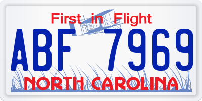 NC license plate ABF7969