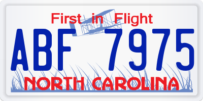 NC license plate ABF7975