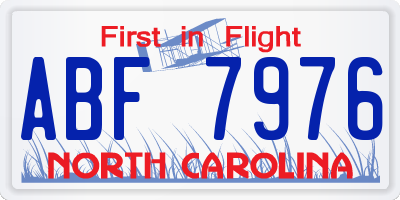 NC license plate ABF7976