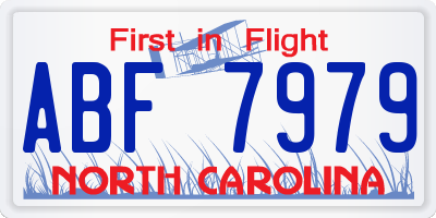 NC license plate ABF7979