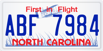 NC license plate ABF7984