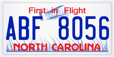 NC license plate ABF8056