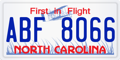 NC license plate ABF8066