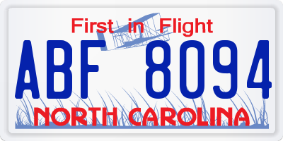 NC license plate ABF8094