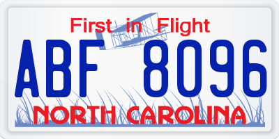 NC license plate ABF8096