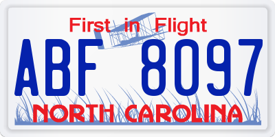 NC license plate ABF8097
