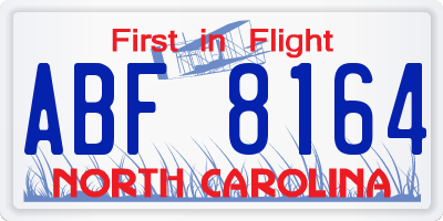 NC license plate ABF8164