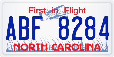 NC license plate ABF8284
