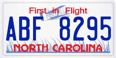 NC license plate ABF8295