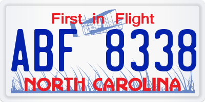 NC license plate ABF8338