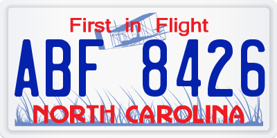 NC license plate ABF8426