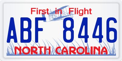 NC license plate ABF8446