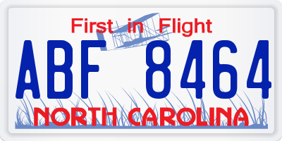 NC license plate ABF8464