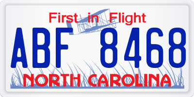 NC license plate ABF8468