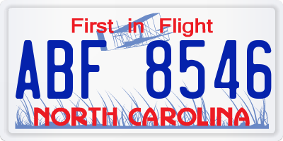 NC license plate ABF8546