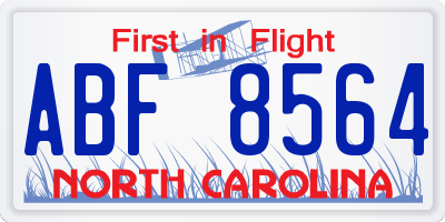 NC license plate ABF8564