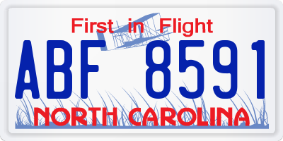 NC license plate ABF8591