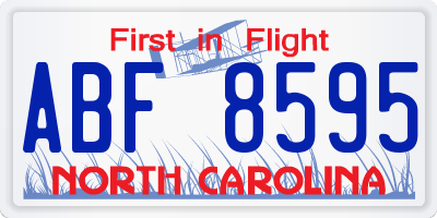 NC license plate ABF8595