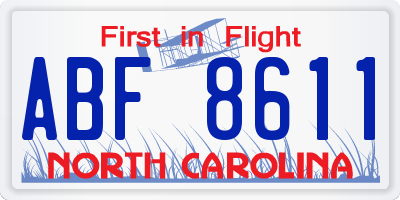 NC license plate ABF8611