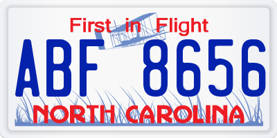 NC license plate ABF8656