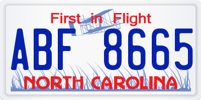 NC license plate ABF8665