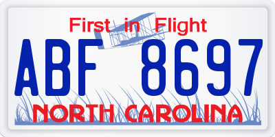 NC license plate ABF8697