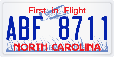 NC license plate ABF8711