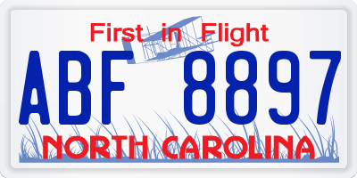 NC license plate ABF8897