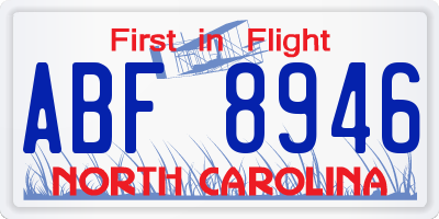 NC license plate ABF8946