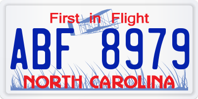 NC license plate ABF8979