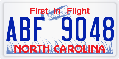 NC license plate ABF9048