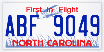 NC license plate ABF9049